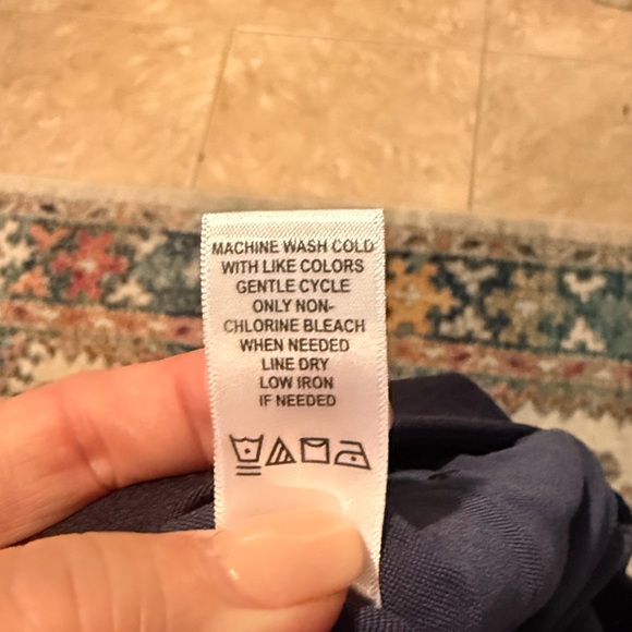 Counterparts 2X Navy Capris with Button Accents - Picture 5 of 6